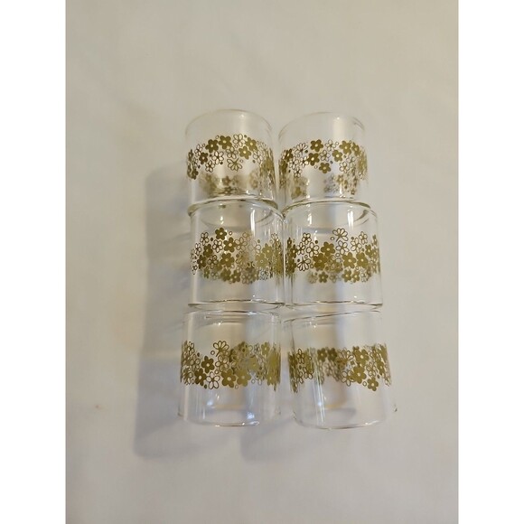 Vintage Corelle Pyrex Corning Butterfly Green Glass Napkin Rings Set of 6 - Picture 2 of 3